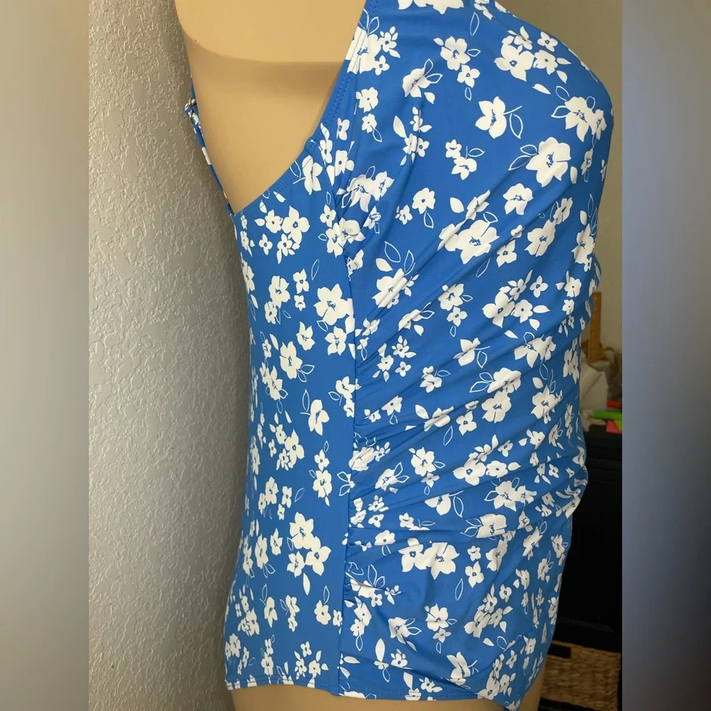 Anne Cole Square Neck Front Shirred One Piece NWT Size 22W - Picture 5 of 13